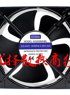 全新KERDA科尔达KD20060HBL 220V 0.38A/0.32A机柜18060风扇22060