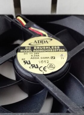 原装ADDA AQ08024XB257200 24V 0.24A 8025 3线 防水变频散热风扇