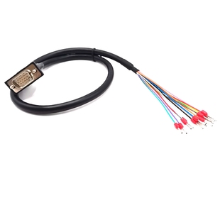 DB15针三排公头母头io伺服连接线驱动器信号线汇川台达CN1控制线