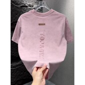 新款 晕染上衣潮牌圆领套头半袖 男士 T恤韩版 百搭字母短袖 2025夏季