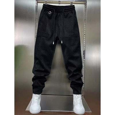 春季2025新款男裤子潮牌高级感休闲裤男士百搭小脚裤高档束脚长裤