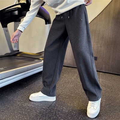初中生重磅加绒加厚直筒卫裤男