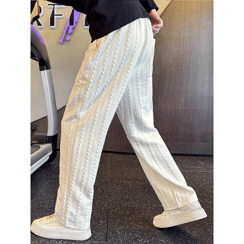 高级感运动直筒裤子男青少年潮流宽松阔腿裤痞帅百搭春秋季休闲裤