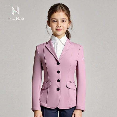 HelloHorse儿童西服骑士收腰弹力马术服新款西装烫钻马术上衣外套