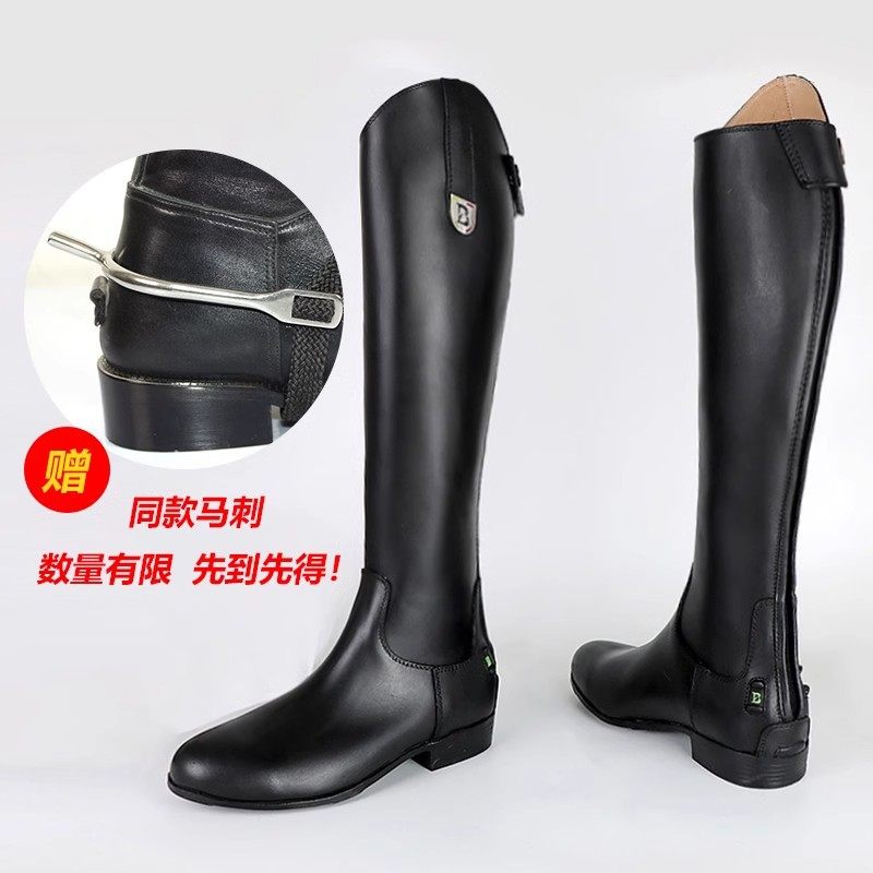 品质牛皮马术长靴马术马靴舞步马靴长靴骑马长靴男女骑士马靴时尚