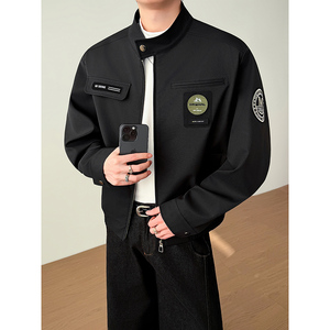 模特图~2026春季垫肩机车夹克外套 YJ6017/P108，男装夹克，电商B331