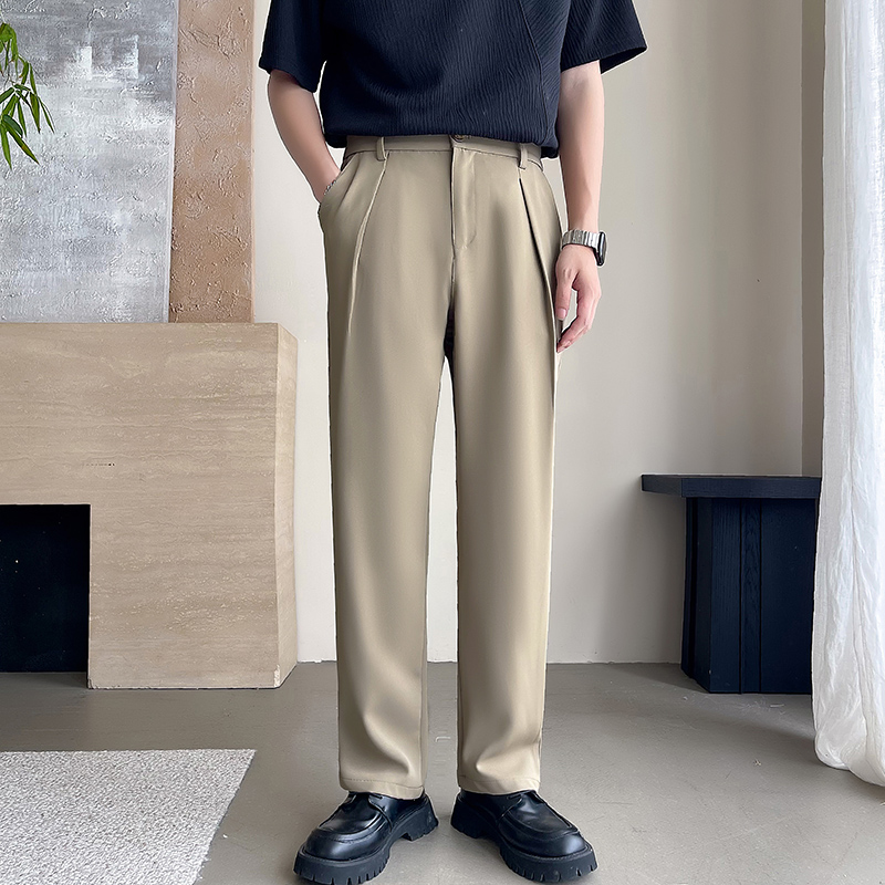模特图~2025秋季垂感阔腿长裤休闲裤X20/P50，男装休闲裤，电商B331