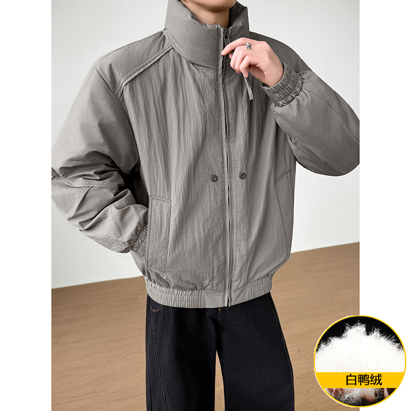 模特图~新标90白鸭绒冬季美式立领羽绒服外套E119/P258，男装羽绒服，电商B331