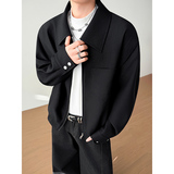 模特图~2026春季仿牛仔垫肩活页设计阔版夹克外套YJ6020/P115，男装夹克，电商B331