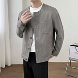 模特图~春季高品质圆领重磅明线设计夹克外套K8808/P105，男装夹克，电商B331