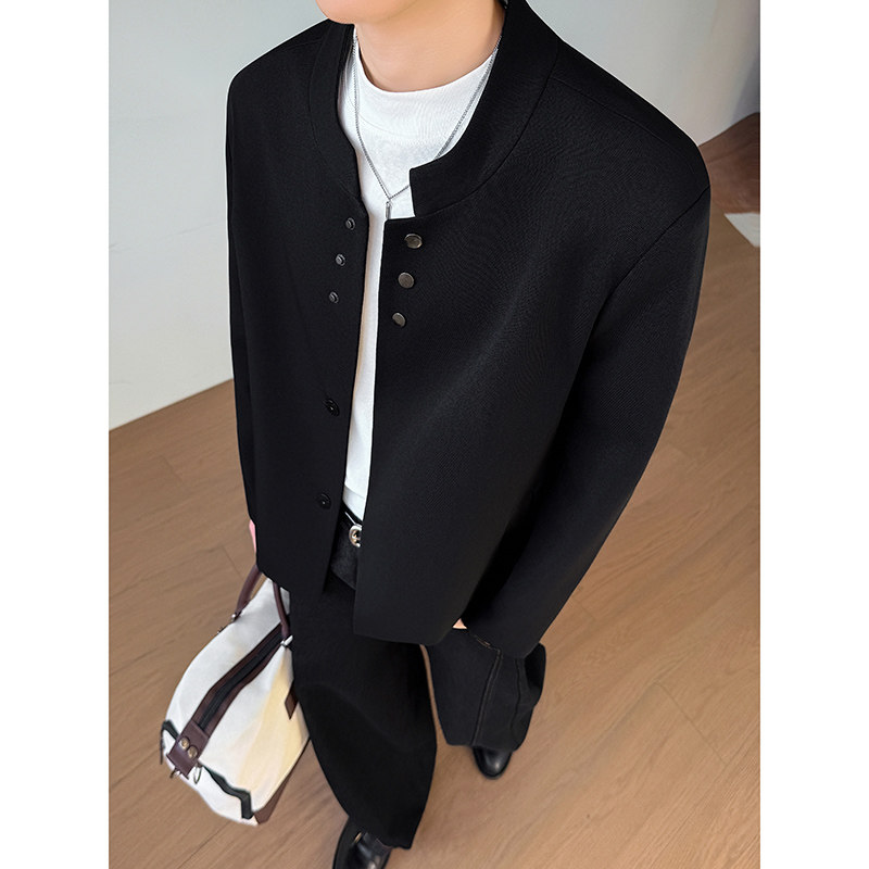 模特图~春季立领垫肩休闲西装外套YJ6008/P108，男装西服套装，电商B331