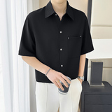 轻熟风~七色可选~2025夏季新款冰丝做旧中袖衬衫Q1075/P38，商品下架区，电商B331