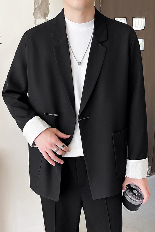 模特图~秋季微阔休闲西装外套K611/P105,男装西服,电商B331