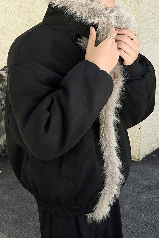 模特图~2025冬季抖音麂皮绒座山雕加厚棉衣外套E027/P138,男装棉衣,电商B331