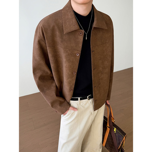 模特图~春季软皮直播皮衣外套夹克 YJ6002/P125，男装夹克，电商B331