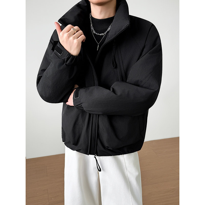 模特图~新标90白鸭绒冬季日系多口袋立领羽绒服外套E102/P268,男装羽绒服,电商B331
