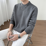 模特图~2025秋冬重磅粗针套头圆领针织毛衣外套T2557/P60，男装针织衫/毛衣，电商B331