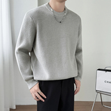 模特图~2025秋冬重磅粗针套头圆领针织毛衣外套T2557/P60，男装针织衫/毛衣，电商B331