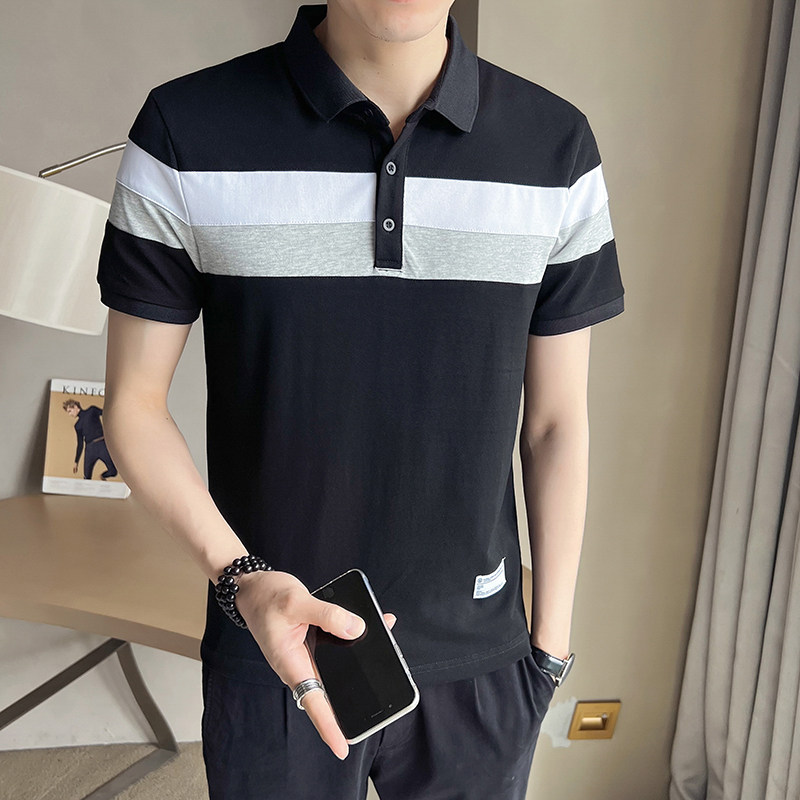 店主风~夏季新款拼色PoloT恤衫V5005/P50，男装Polo衫，电商B331