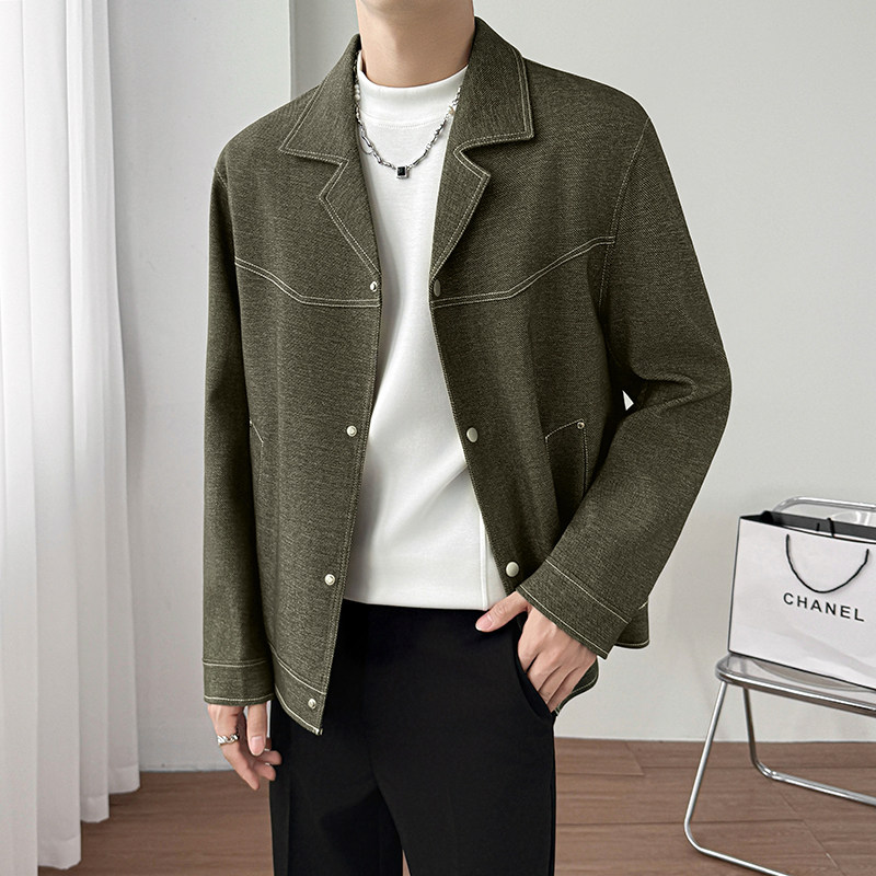 模特图~2026春季牛仔小翻领夹克外套K8801/P98，男装夹克，电商B331