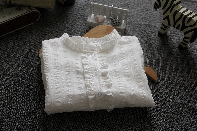 Chemise fille à manche longue en Toile de coton - Ref 2084416 Image 2