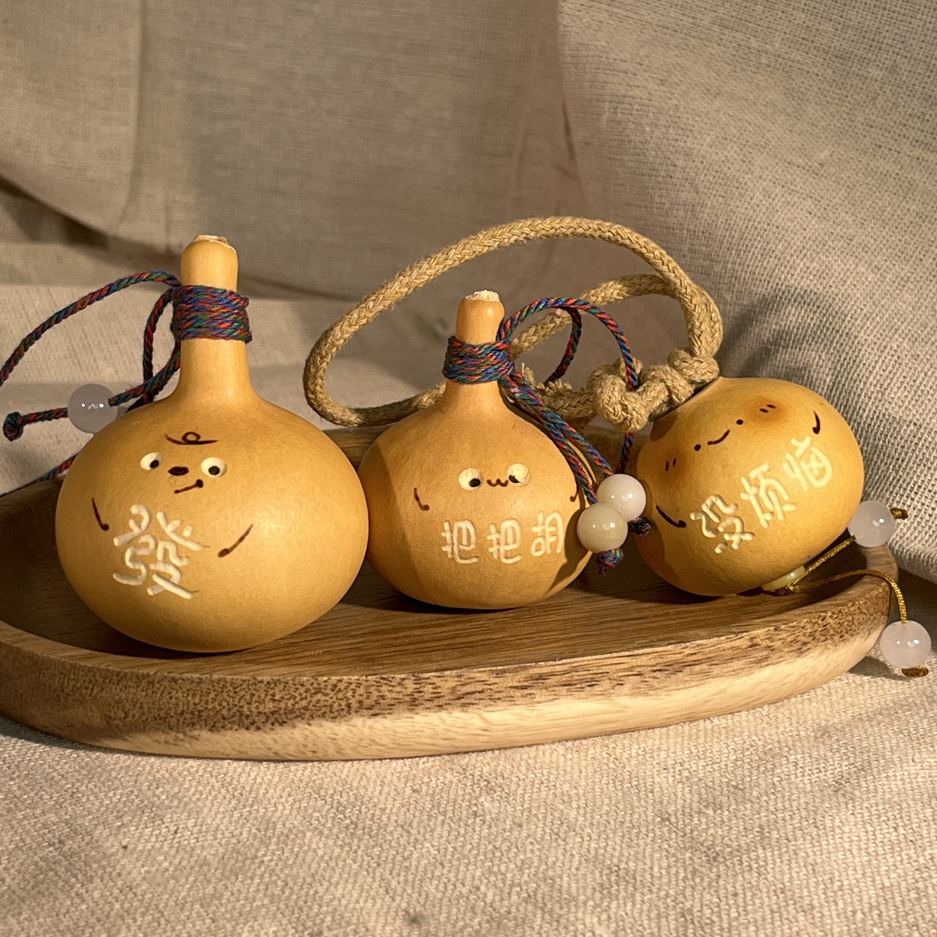 天然小葫芦包包挂饰创意文玩可爱卡通钥匙扣绳子手作手把件车挂