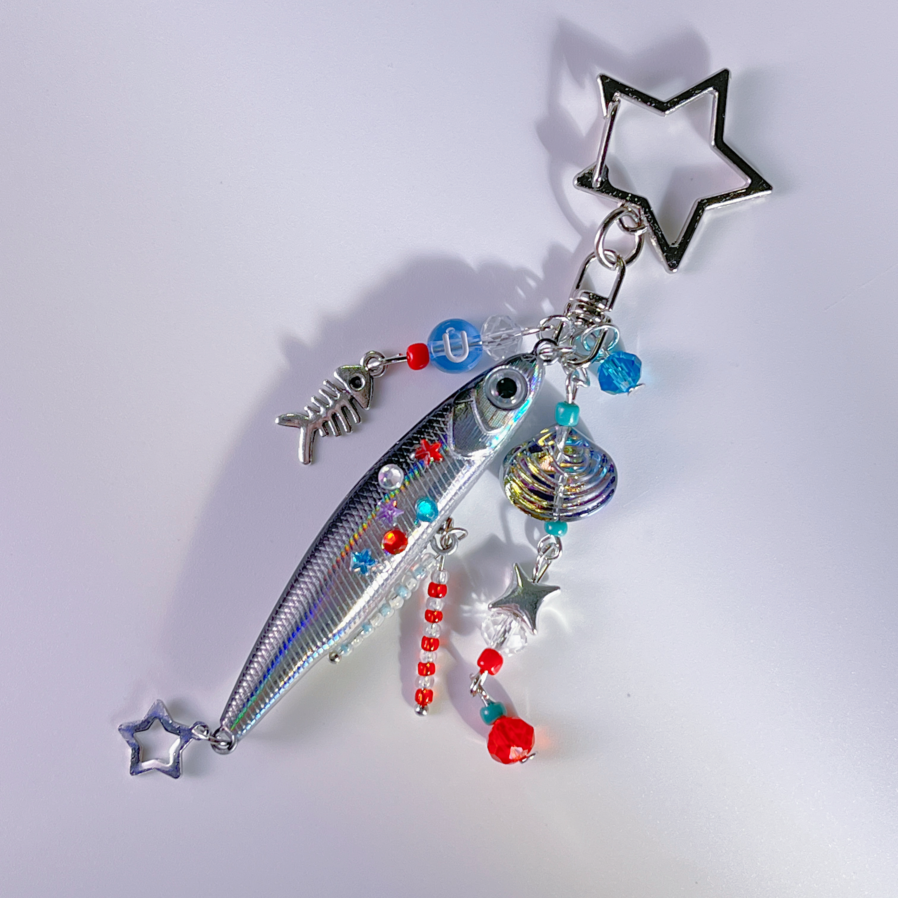 亮片超闪小鱼挂件逍遥游同款新中式路亚饵钥匙扣手机挂件包包挂饰