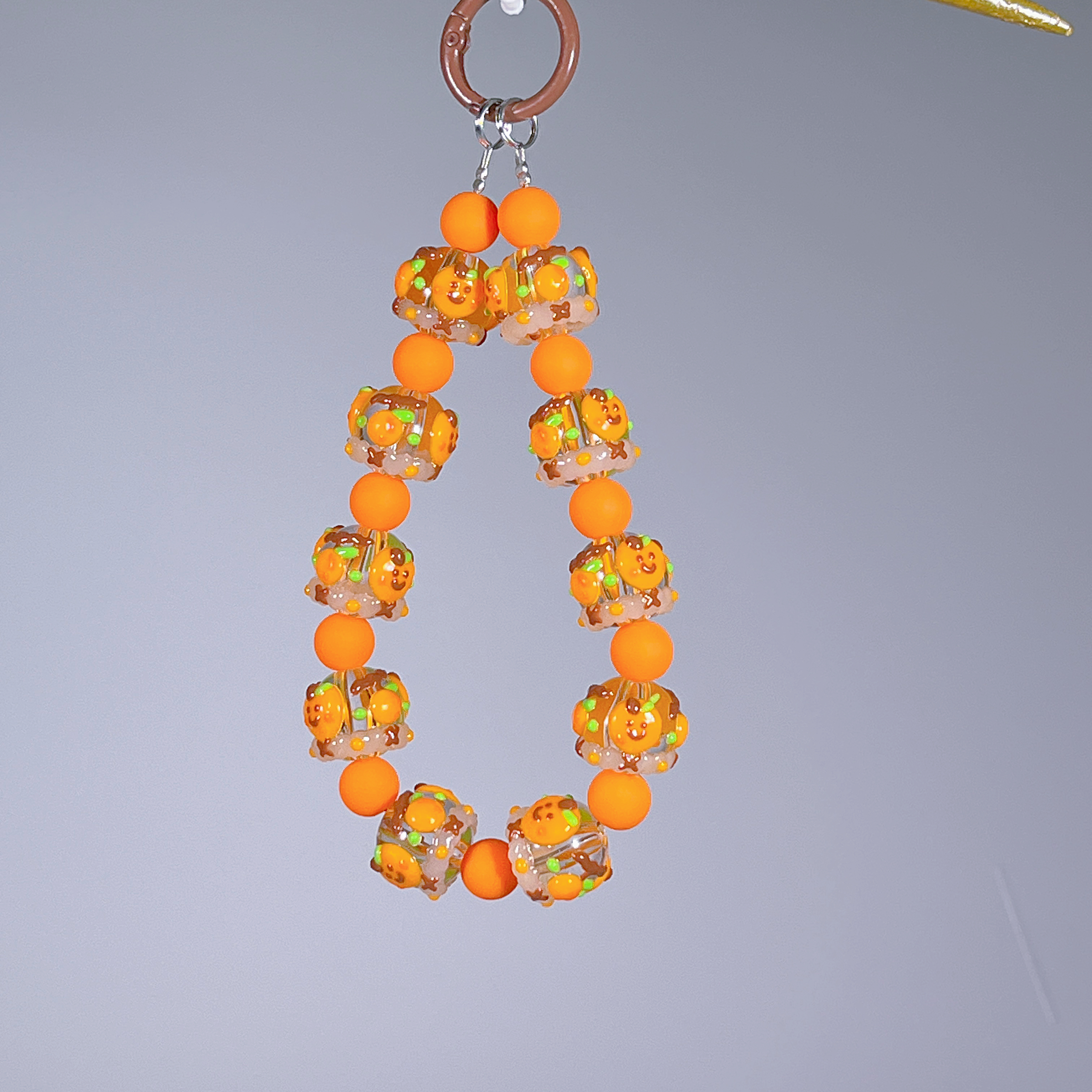 好柿发生手机链手绘串珠小众创意可爱手机挂饰柿子小挂件礼物配饰