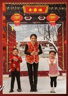 照相馆拍照背景主题背景布影楼喷绘拍摄古装 071 新年味道全家福FU