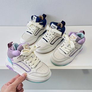儿童板鞋男童高帮春秋新款篮球鞋中大童透气女童鞋子运动鞋软底潮
