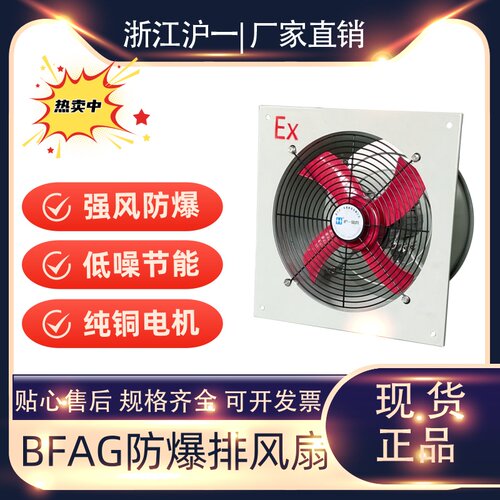 防爆排风扇工业通风散热轴流风机220V380V壁式防爆排风扇