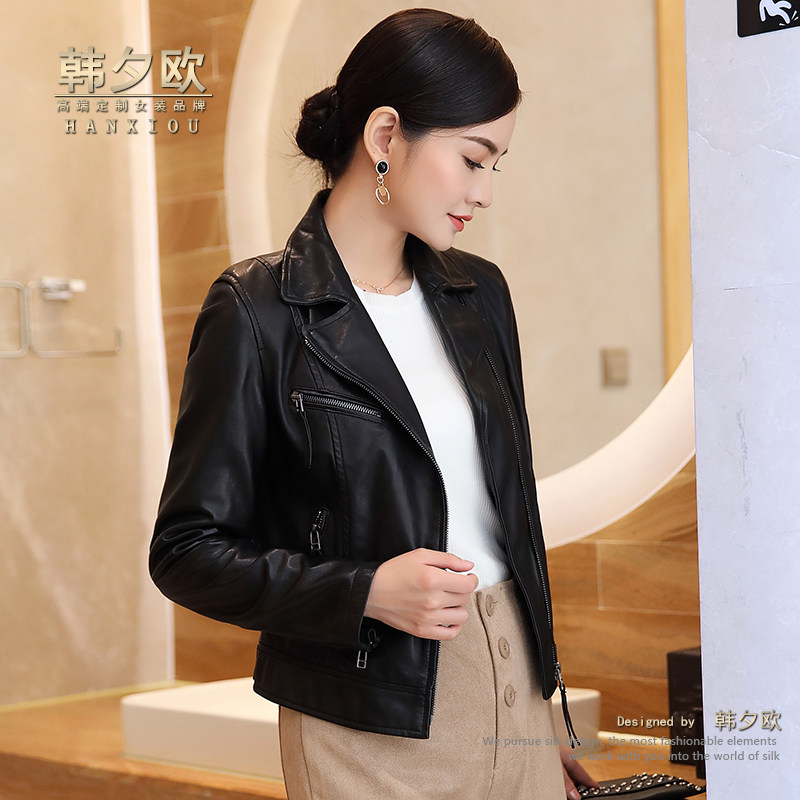 断码清仓韩版真皮女皮衣外套短款春秋新款休闲修身绵羊皮皮夹克