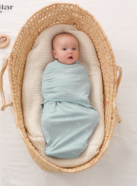 insular包裹式防惊跳睡袋新生婴儿宝宝春夏薄款纯棉包被四季通用