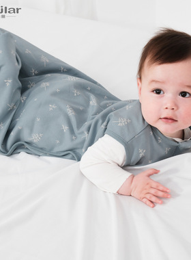 insular2024夏季宝宝新生儿纯棉透气无袖防踢被婴儿睡袋四季通用