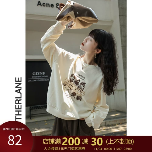 Осенняя тонкая ретро толстовка, сексуальный лонгслив, 2023, оверсайз