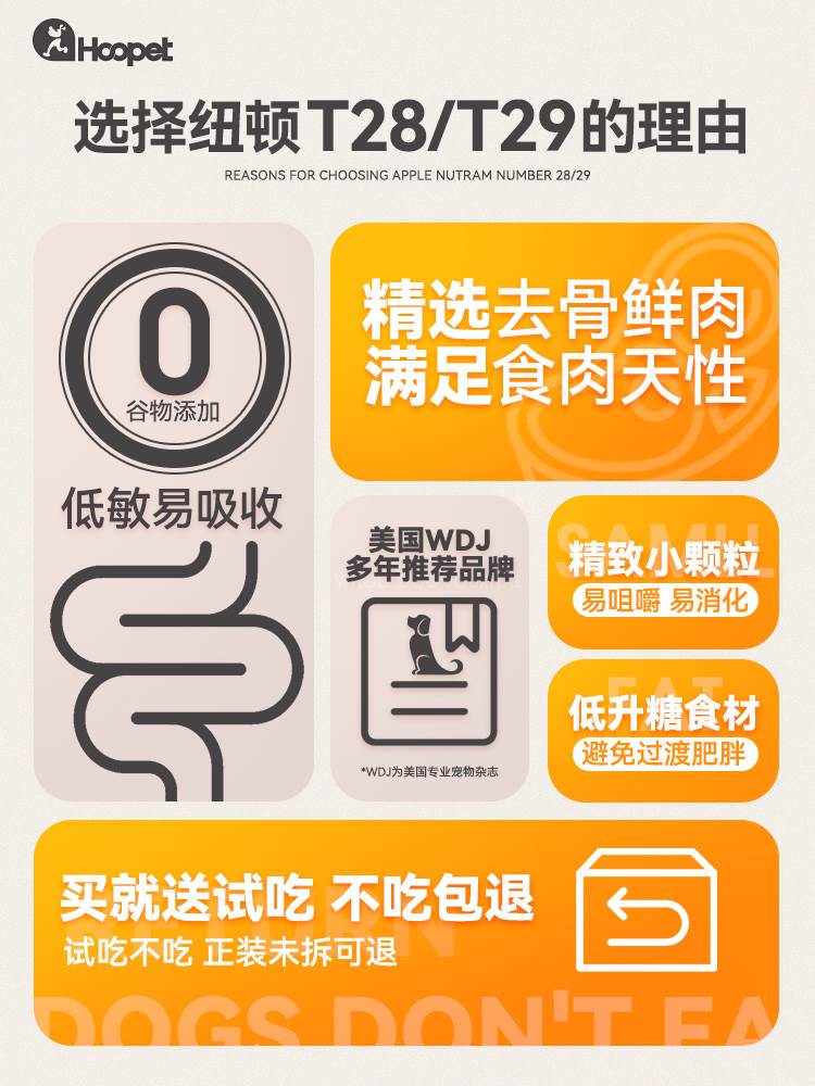 纽顿狗粮加拿大进口t27t28t29通用小型大型犬1.82KG泰迪比熊博美