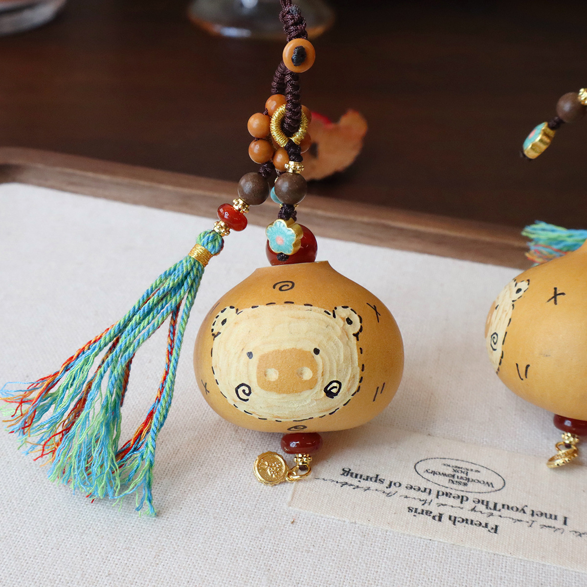 雕刻可爱天然葫芦挂件钥匙扣