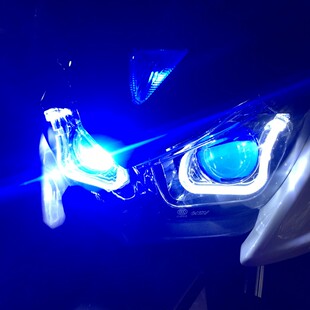 台湾force 林海领程155/175LED鱼眼透镜七彩变色双光LED改装大灯