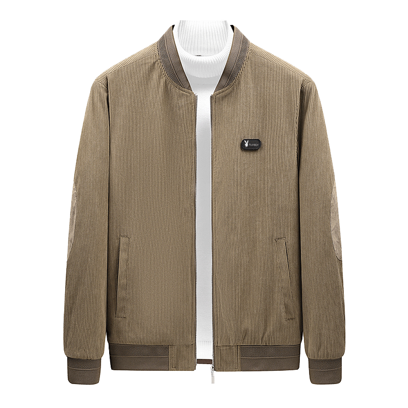 春秋灯芯绒棒球服男士休闲薄款外套翻领夹克端庄百搭外套工装上衣