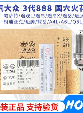 一汽大众奥迪原厂火花塞3代888国6CC迈腾B8探岳Q3Q5A4铂金正品4支