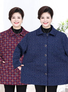 老太太外套加肥加大码春秋款百搭中老年人胖妈妈装宽松版60 70 80