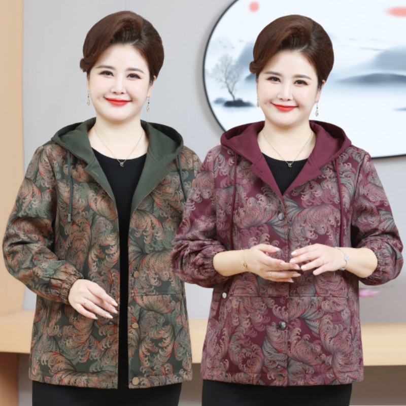 外套中老年春秋加肥加大奶奶上衣