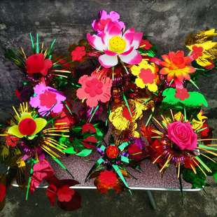 潮汕拜神用品 石榴果篮装饰 春草 拜神用品塔顶花 果盘花蓝春草