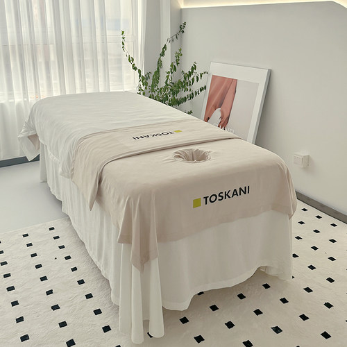 高级网红美容床单单件美容院专用美容床隔脏床单高档2025新款带洞