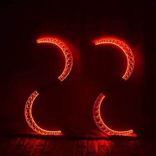 酒吧夜场舞台演出杂耍道具达人秀Buugeng弯刀激光LED发光九吉弯刀