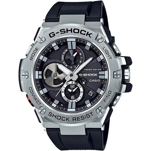 CASIO卡西欧G SHOCK GSTB100 1A黑色不锈钢树脂表带男士手表
