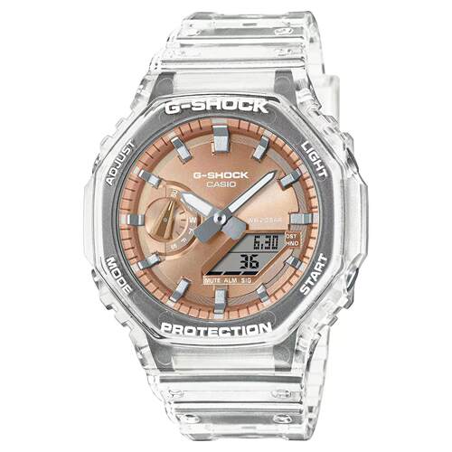 CASIO卡西欧G Shock明亮金属玫瑰金AnaDigi男士手表GA2100BM 7A5