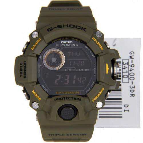 CASIO卡西欧G SHOCK RANGEMAN GW9400 3 Military绿色三重传感器