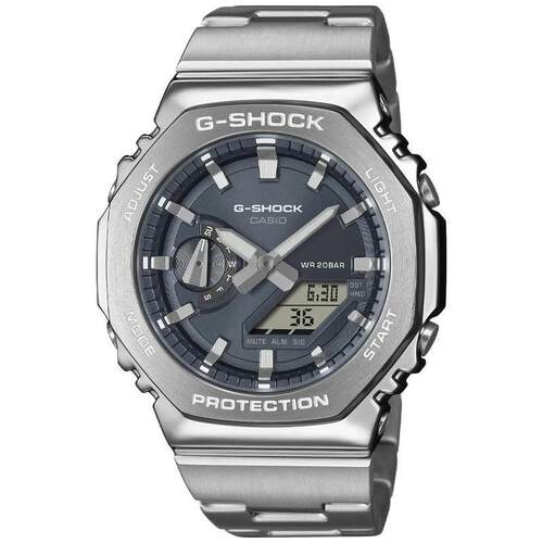 CASIO卡西欧G Shock钢2100系列444mm灰表盘男士手表GM2110D 8A