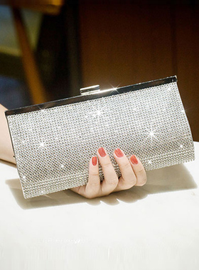 新款晚宴带钻时尚夜店小包dj服务员手拿包厢公主包ktv工包女包邮